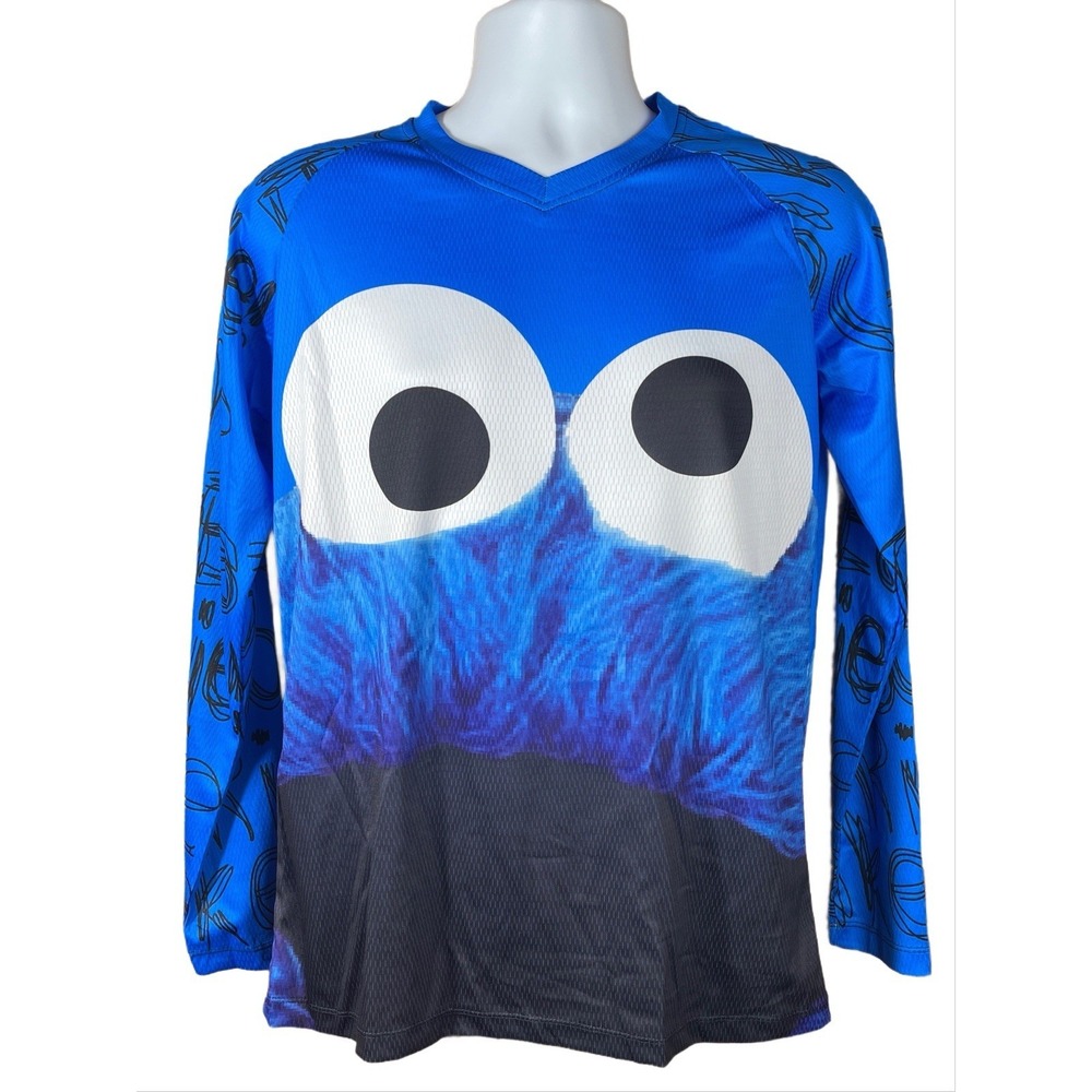 NWT!! Bicycle Booth Cookie Monster MTB Long Sleeve Jersey Mens MediumMSRP $69.99